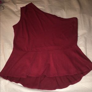 One Shoulder Peplum Top